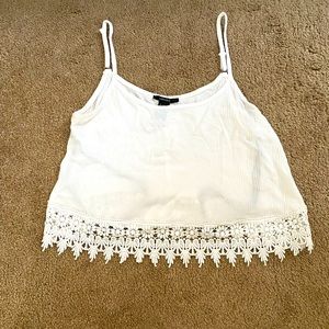 Forever 21 White Crop Tank Top